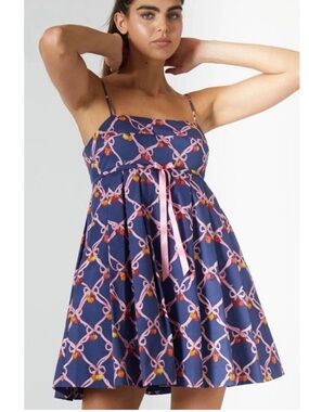 Rachel Antonoff Christina Dress Navy Blue Cherry
Ribbon Babydoll Mini Size 8